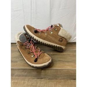 Sorel Low Cut Womens Boots Faux Fur Size 7 Brown